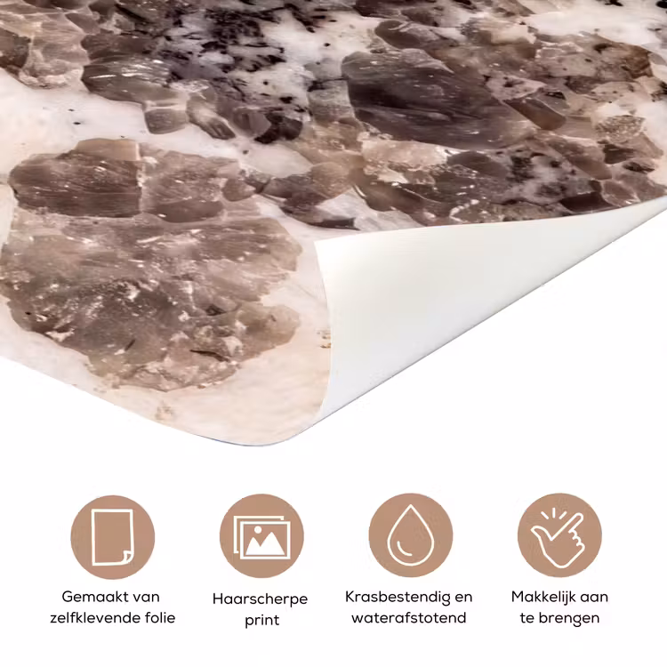 Deursticker - Natuursteen - Patroon - Abstract - Beige - Grijs — 3