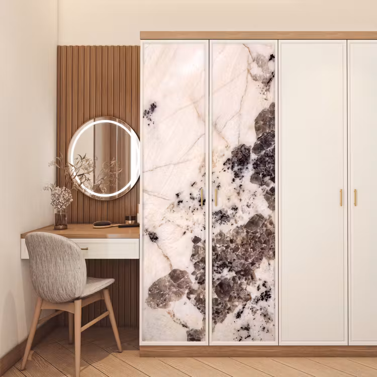 Deursticker - Natuursteen - Patroon - Abstract - Beige - Grijs — 5
