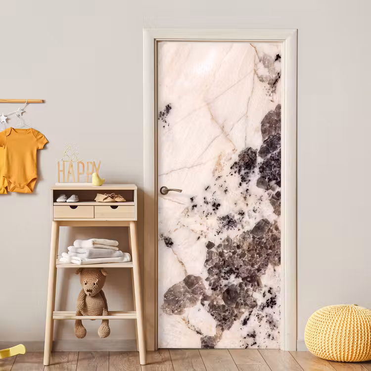 Deursticker - Natuursteen - Patroon - Abstract - Beige - Grijs — 6
