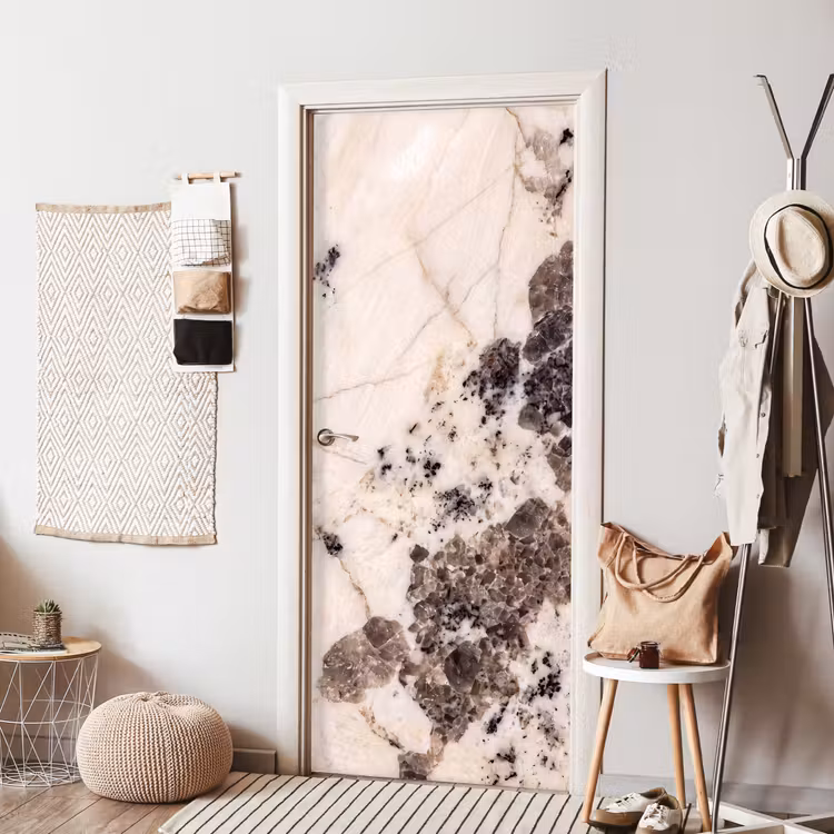 Deursticker - Natuursteen - Patroon - Abstract - Beige - Grijs — 8