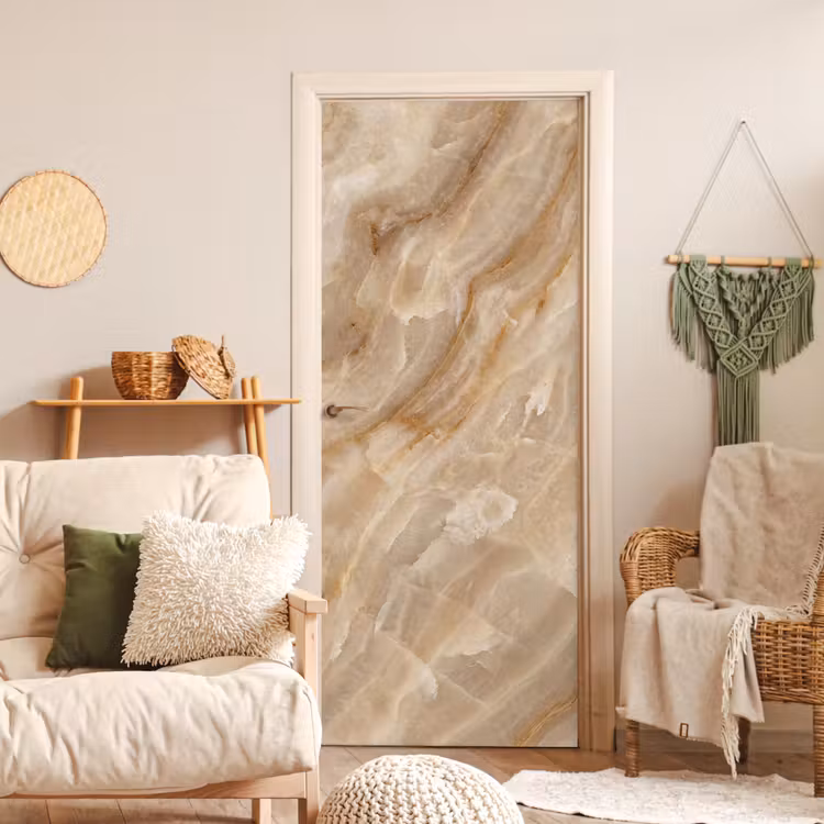 Deursticker - Steen - Ader - Natuur - Modern - Beige — 4