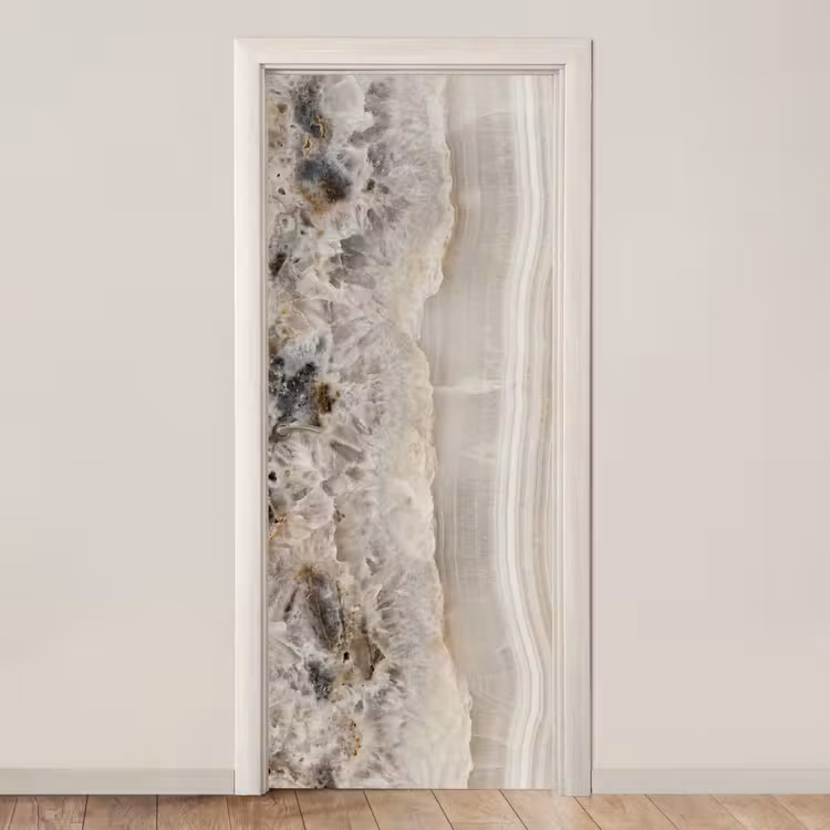 Deursticker - Steen - Textuur - Abstract - Beige - Wit — 1