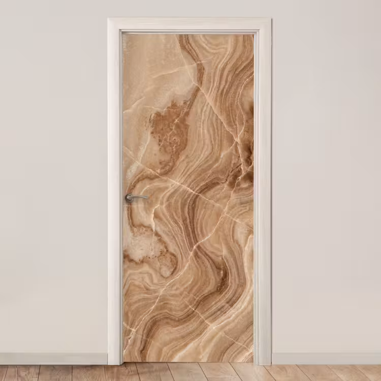 Deursticker - Textuur - Golvend - Abstract - Warm - Bruin — 1