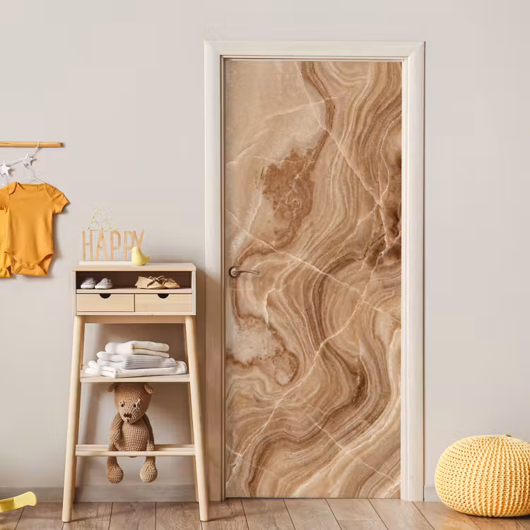 Deursticker - Textuur - Golvend - Abstract - Warm - Bruin — 6