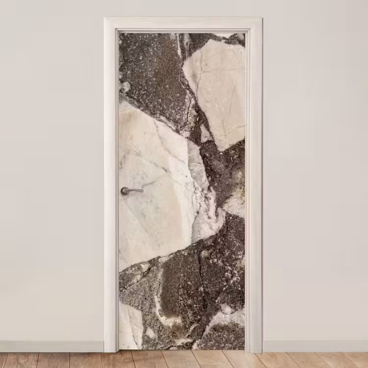 Deursticker - Textuur - Marmer - Abstract - Beige - Bruin — 1