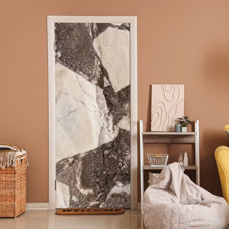Deursticker - Textuur - Marmer - Abstract - Beige - Bruin — 2