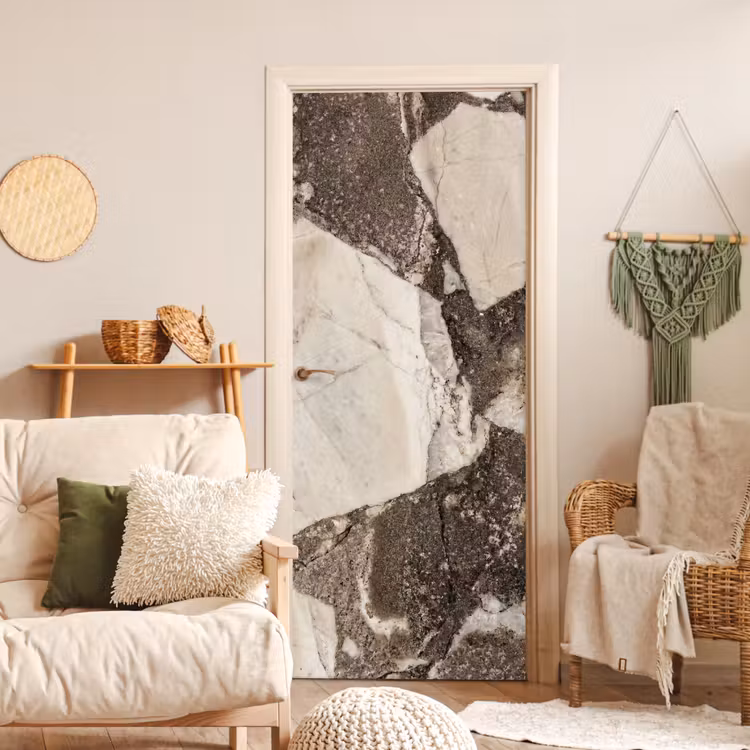 Deursticker - Textuur - Marmer - Abstract - Beige - Bruin — 4