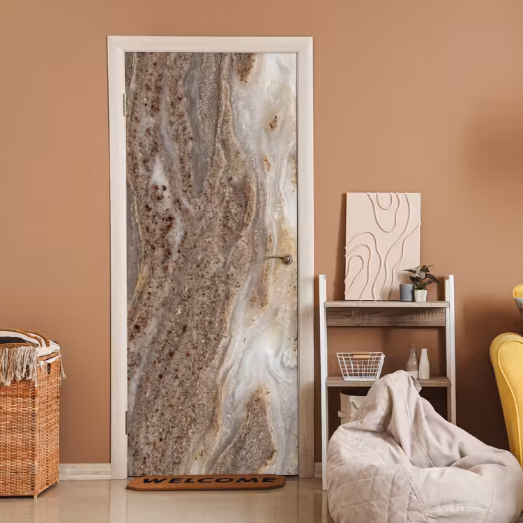 Deursticker - Textuur - Steen - Abstract - Beige — 2