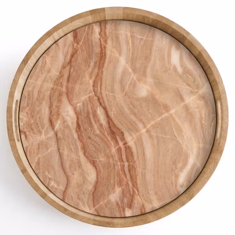 Dienblad - Marmer - Ader - Natuur - Abstract - Beige — 1