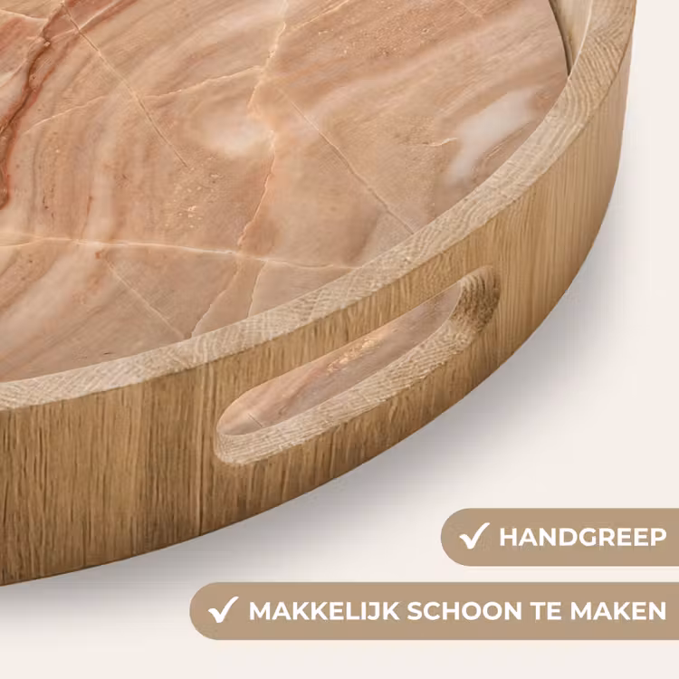 Dienblad - Marmer - Ader - Natuur - Abstract - Beige — 5