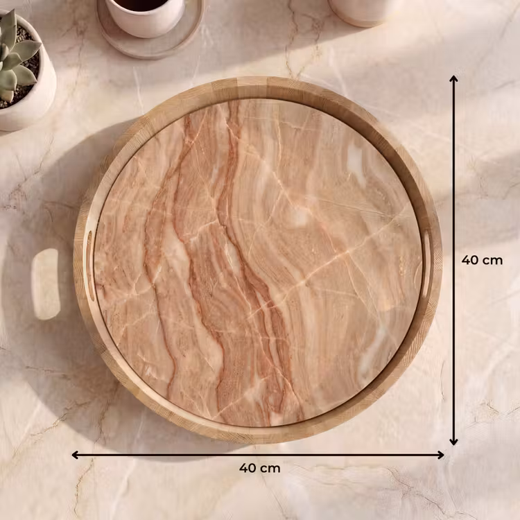 Dienblad - Marmer - Ader - Natuur - Abstract - Beige — 9