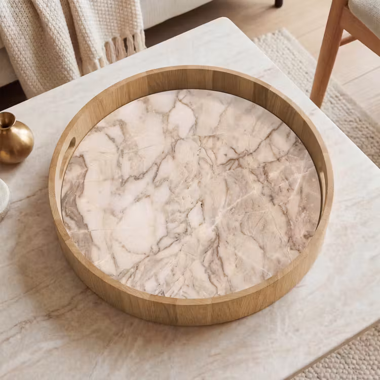 Dienblad - Marmer - Aderen - Textuur - Beige - Modern — 2