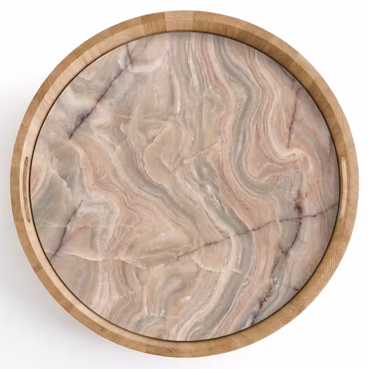 Dienblad - Marmer - Patroon - Abstract - Beige - Groen — 1
