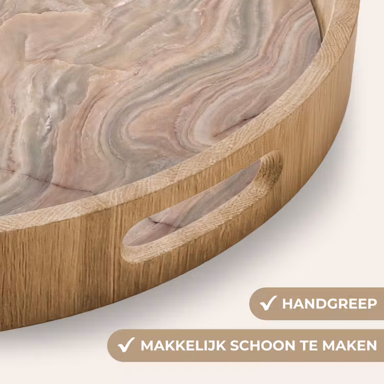 Dienblad - Marmer - Patroon - Abstract - Beige - Groen — 5