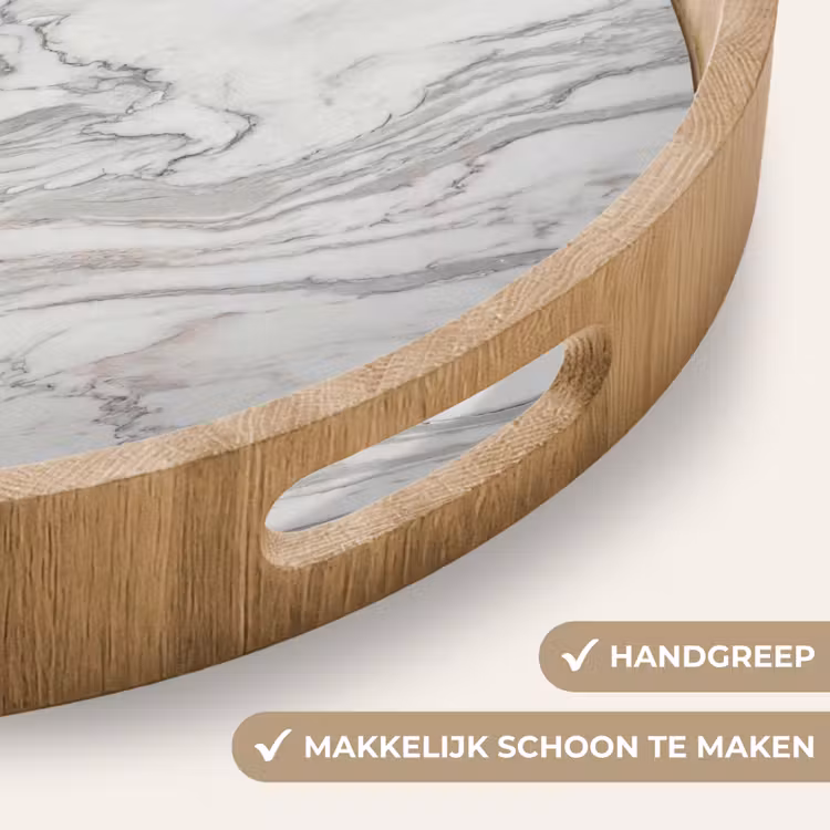 Dienblad - Marmer - Wit - Grijs - Structuur - Modern — 5