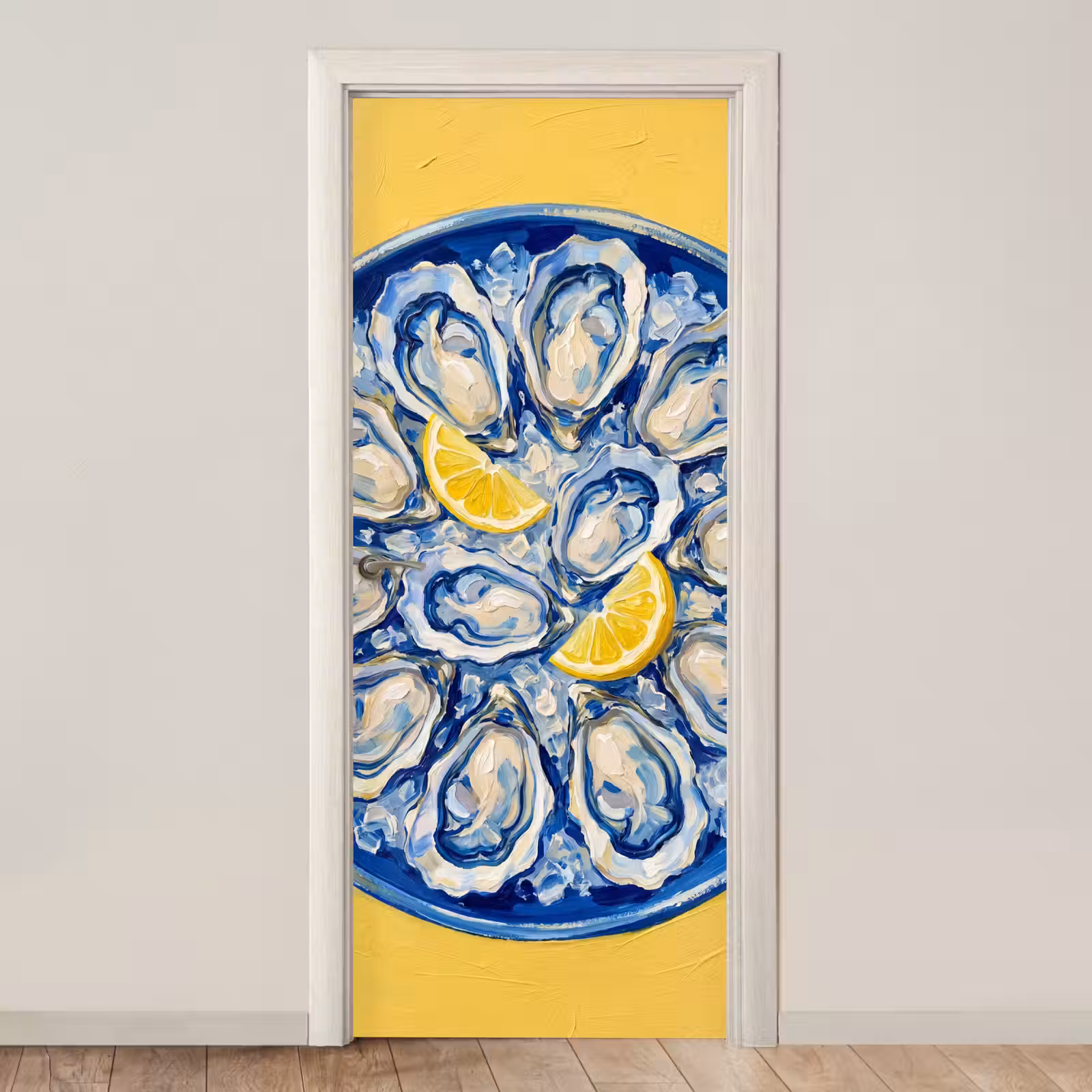 Deursticker - Oesters - Citroen - IJs - Modern - Geel — 1