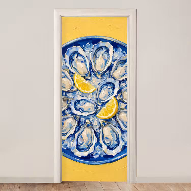 Deursticker - Oesters - Citroen - IJs - Modern - Geel — 1