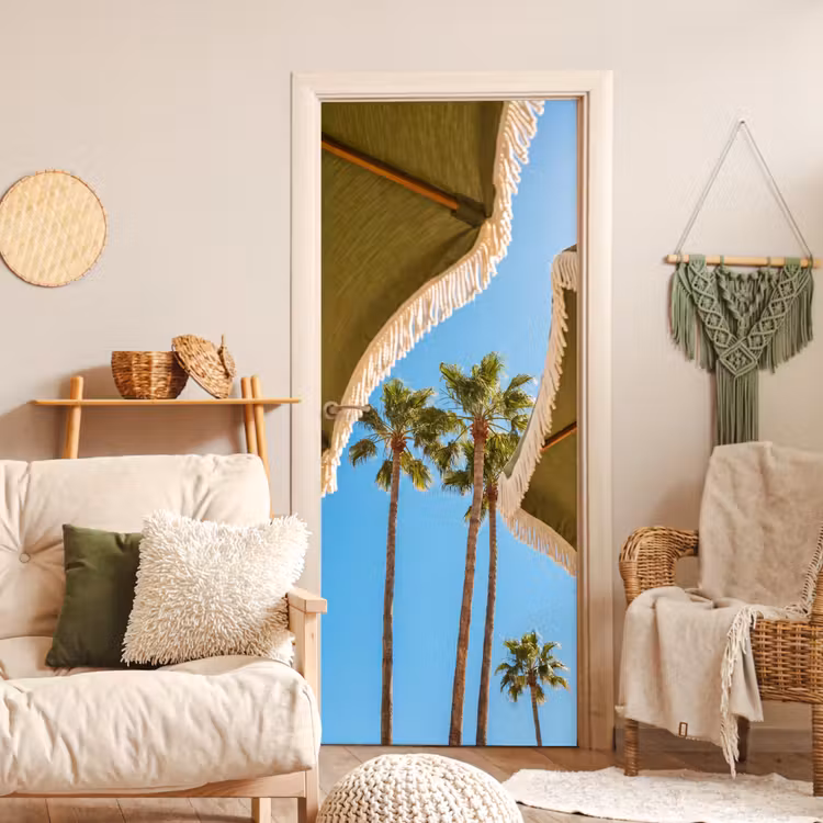 Deursticker - Parasol - Groen - Franjes - Zomer - Tropisch — 4