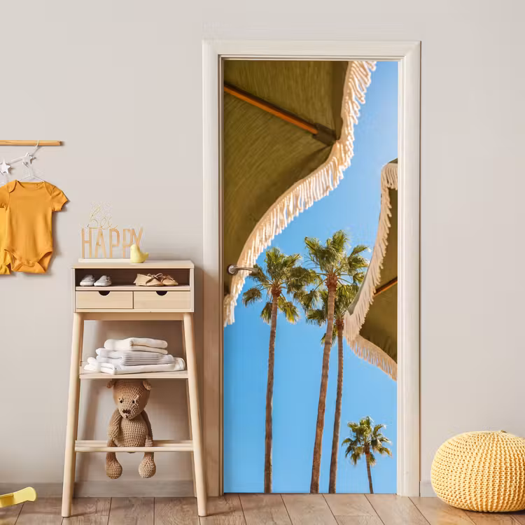 Deursticker - Parasol - Groen - Franjes - Zomer - Tropisch — 6