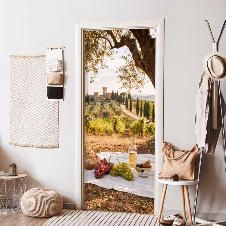 Deursticker - Picknick - Wijngaard - Landschap - Zomer - Eten — 8