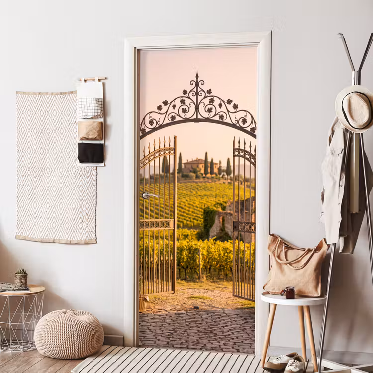 Deursticker - Poort - Landschap - Platteland - Zonlicht - Warm — 8