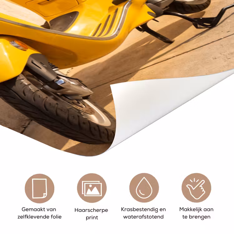 Deursticker - Scooter - Natuur - Zomer - Geel - Mediterraan — 3