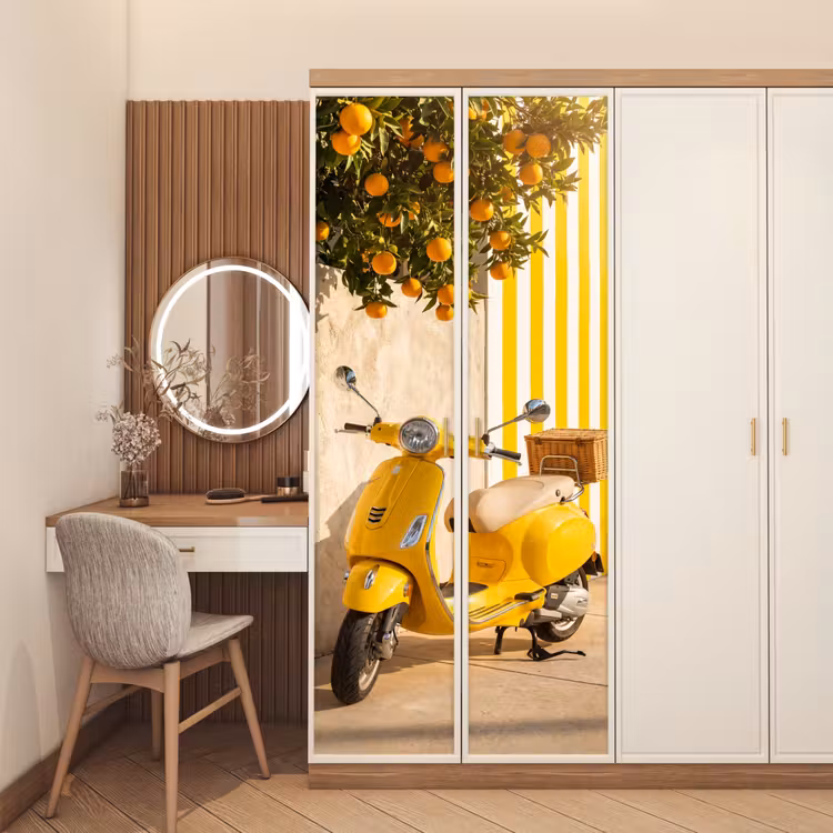 Deursticker - Scooter - Natuur - Zomer - Geel - Mediterraan — 5