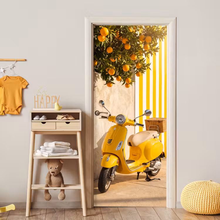 Deursticker - Scooter - Natuur - Zomer - Geel - Mediterraan — 6