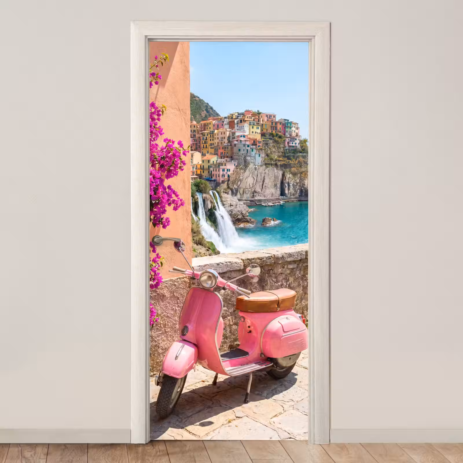 Deursticker - Voertuig - Roze - Kust - Zomer - Reizen — 1