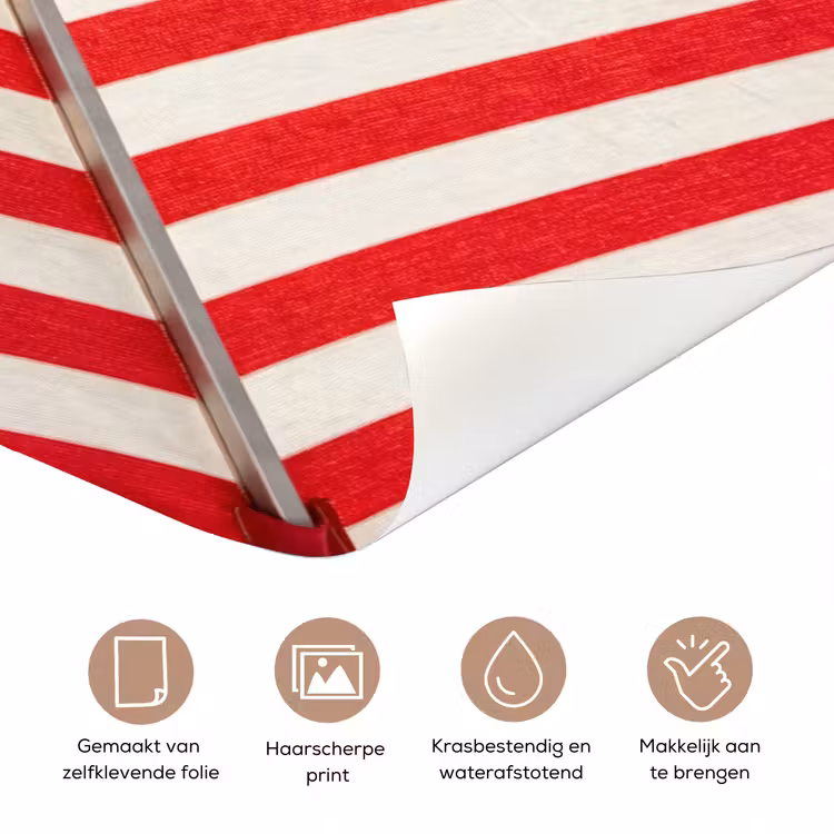 Deursticker - Parasol - Strepen - Zomer - Rood - Blauw — 3