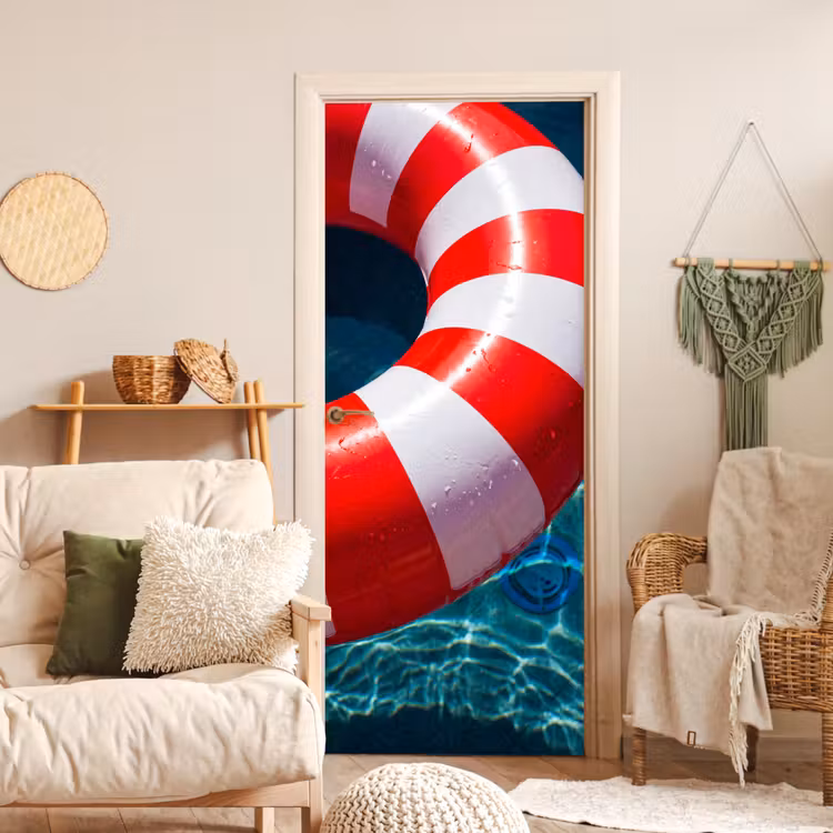 Deursticker - Recreatie - Water - Zomer - Rood - Wit — 4