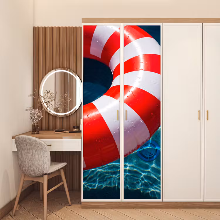 Deursticker - Recreatie - Water - Zomer - Rood - Wit — 5