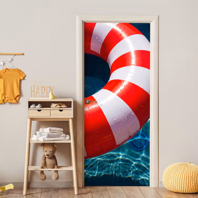 Deursticker - Recreatie - Water - Zomer - Rood - Wit — 6