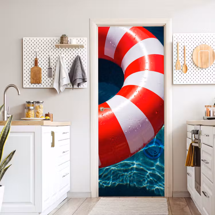 Deursticker - Recreatie - Water - Zomer - Rood - Wit — 7