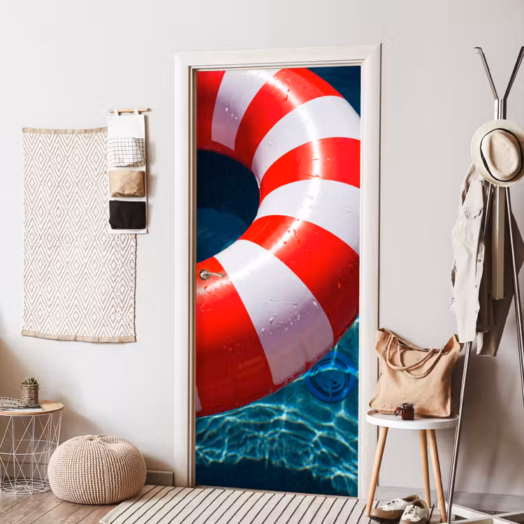 Deursticker - Recreatie - Water - Zomer - Rood - Wit — 8