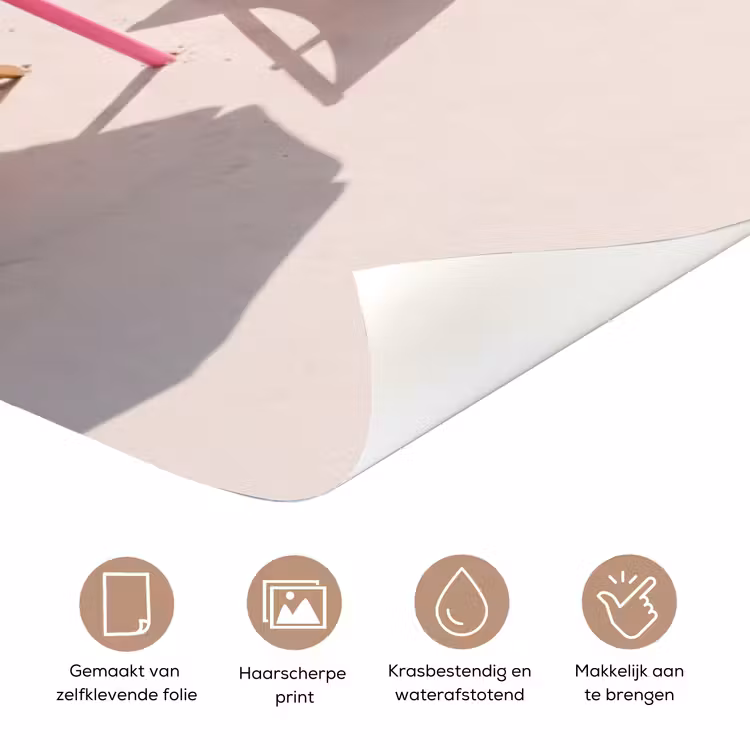 Deursticker - Strand - Parasol - Ligstoel - Zomer - Roze — 3