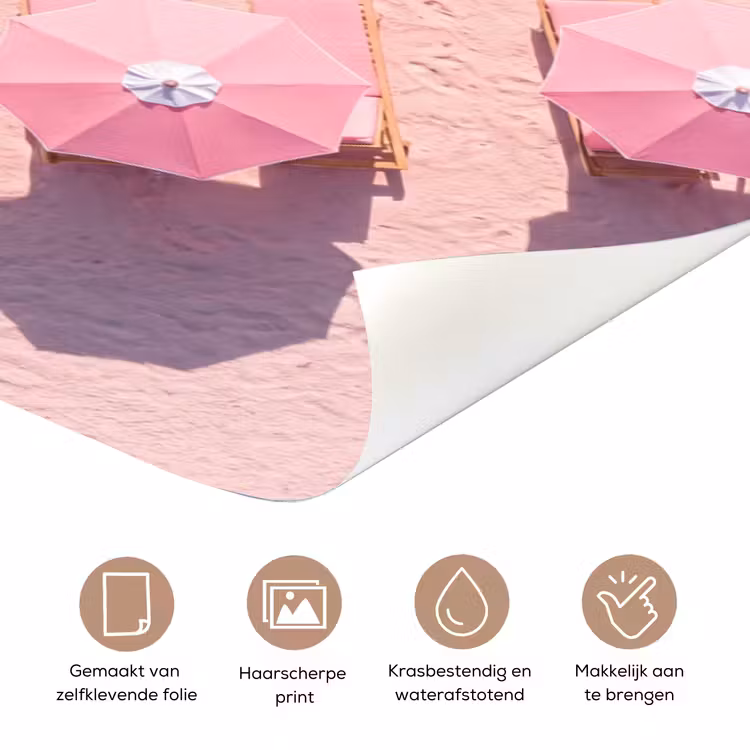 Deursticker - Strand - Roze zand - Zee - Zomer - Natuur — 3