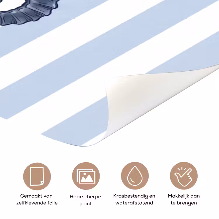 Deursticker - Vis - Oceaan - Illustratie - Blauw - Strepen — 3