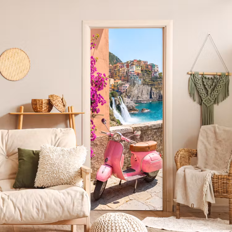 Deursticker - Voertuig - Roze - Kust - Zomer - Reizen — 4