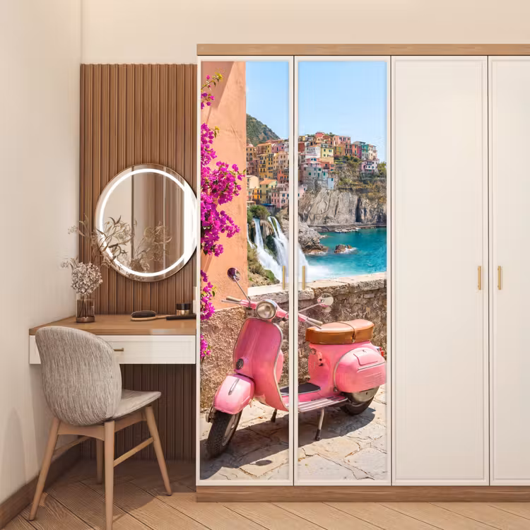 Deursticker - Voertuig - Roze - Kust - Zomer - Reizen — 5
