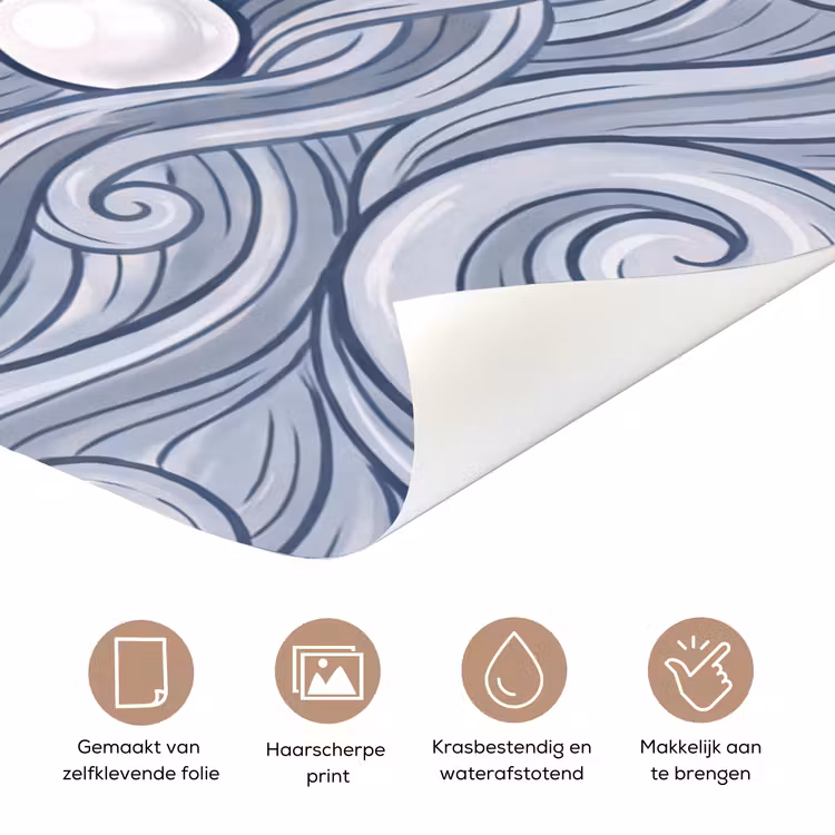 Deursticker - Zeemeermin - Schelp - Zee - Fantasie - Blauw — 3