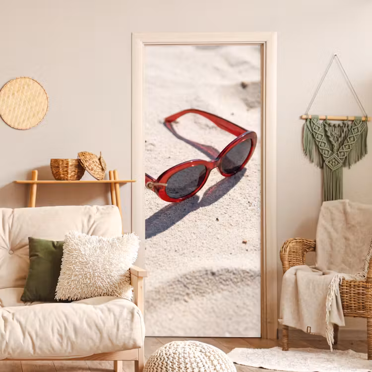 Deursticker - Zonnebril - Strand - Vakantie - Rood — 4