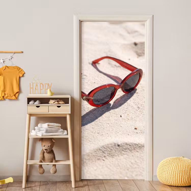 Deursticker - Zonnebril - Strand - Vakantie - Rood — 6