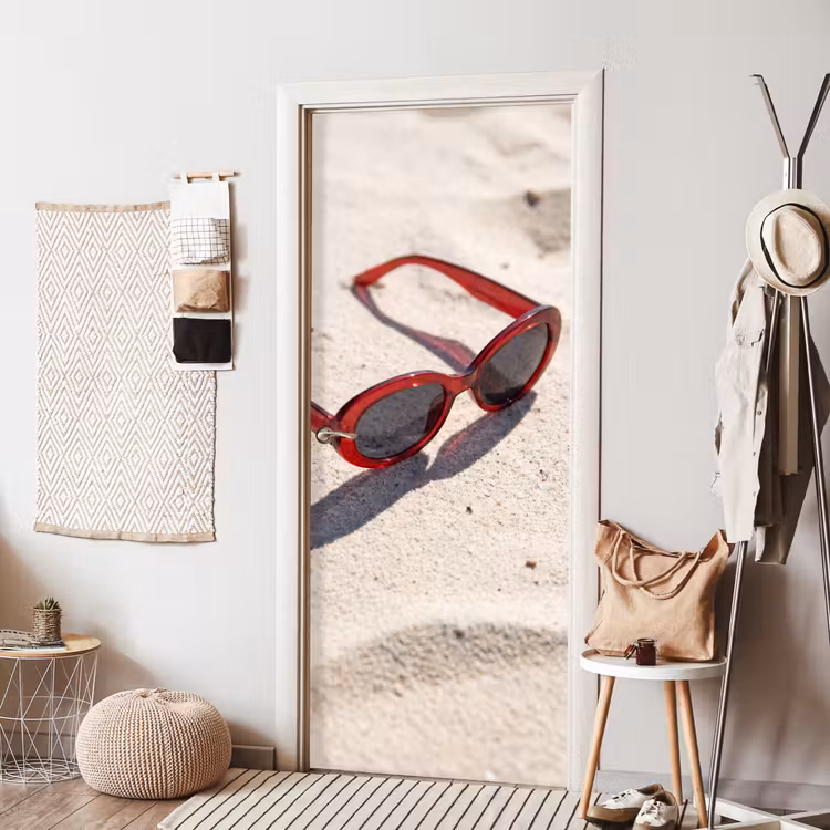 Deursticker - Zonnebril - Strand - Vakantie - Rood — 8