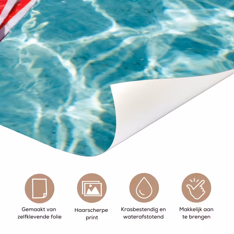 Deursticker - Zwemkleding - Gestreept - Water - Zomer - Rood-wit — 3
