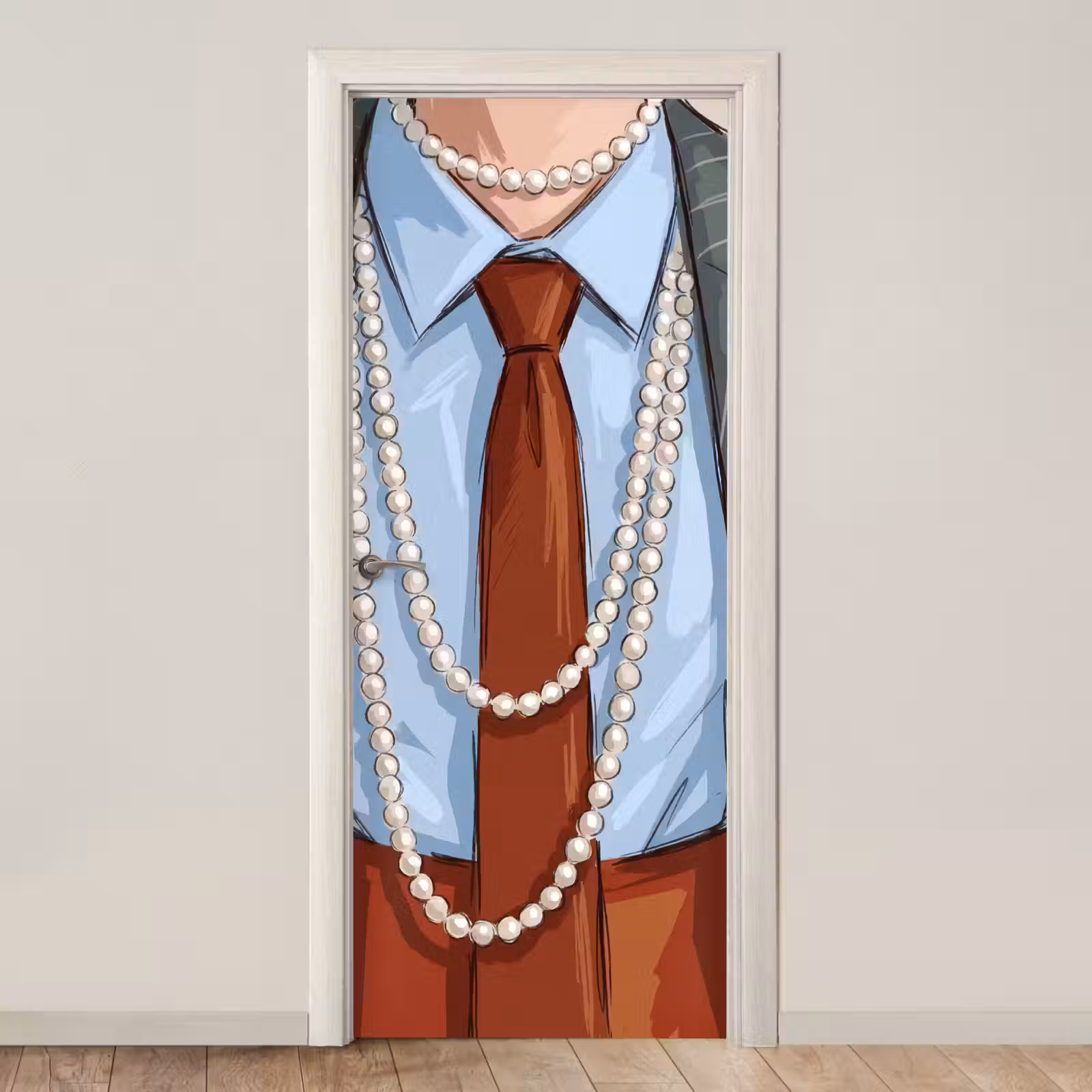 Deursticker - Kleding - Strik - Parels - Klassiek - Mode — 1