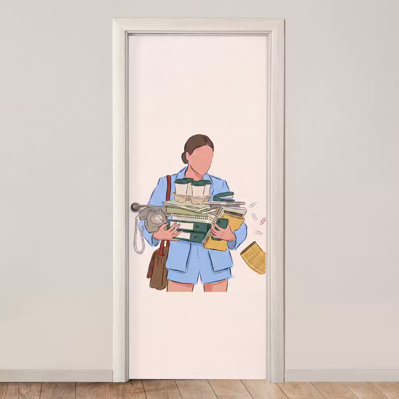Deursticker - Mens - Kantoorartikelen - Werk - Modern — 1