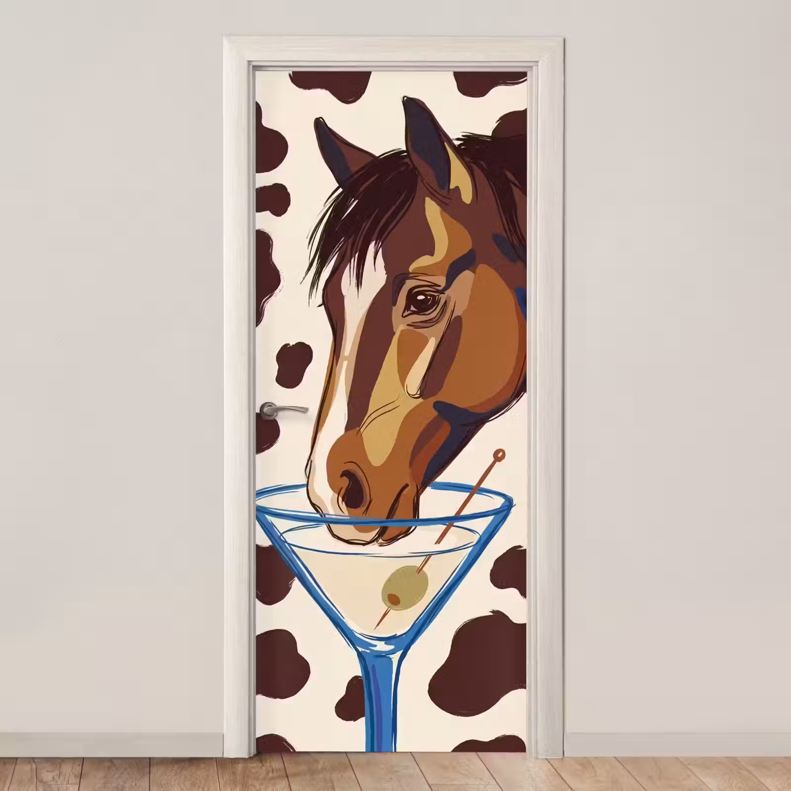 Deursticker - Paard - Martini - Dieren - Abstract - Bruin — 1