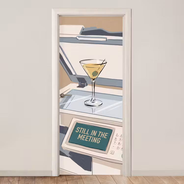 Deursticker - Kantoor - Drank - Humor - Illustratie — 1