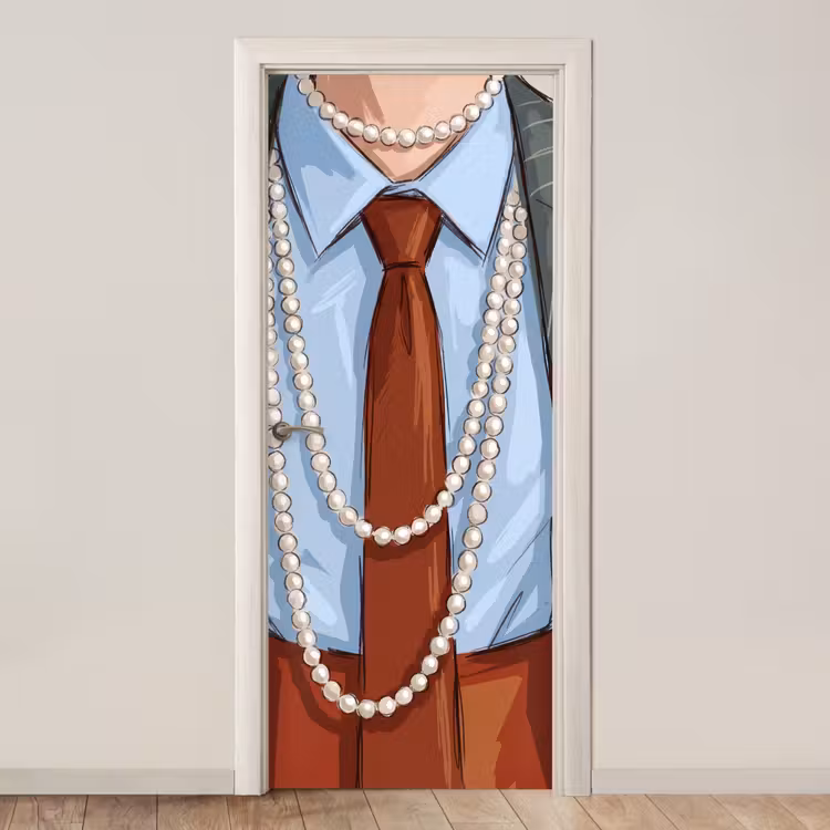 Deursticker - Kleding - Strik - Parels - Klassiek - Mode — 1